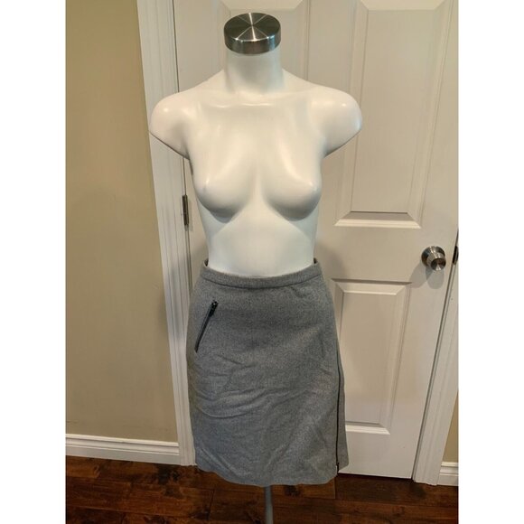 J.Crew Gray Wool "The Pencil Skirt" w/ Zipper Accent, Size 16 NWT! - Picture 1 of 6